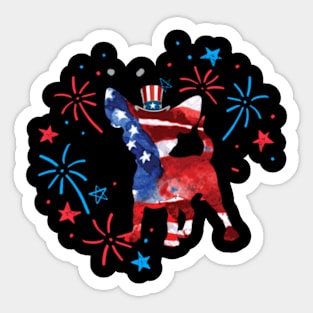 Chihuahua Uncle Sam Hat 4Th Of July Sticker